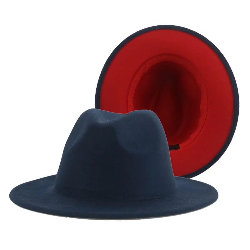 Cappello Cappelli Per Donna Inverno Fedora Patchwork Doppio Lato Cappelli Casual Uomo Cappello In Feltro Panama Moda Cappello Fedora Sombreros De Muje