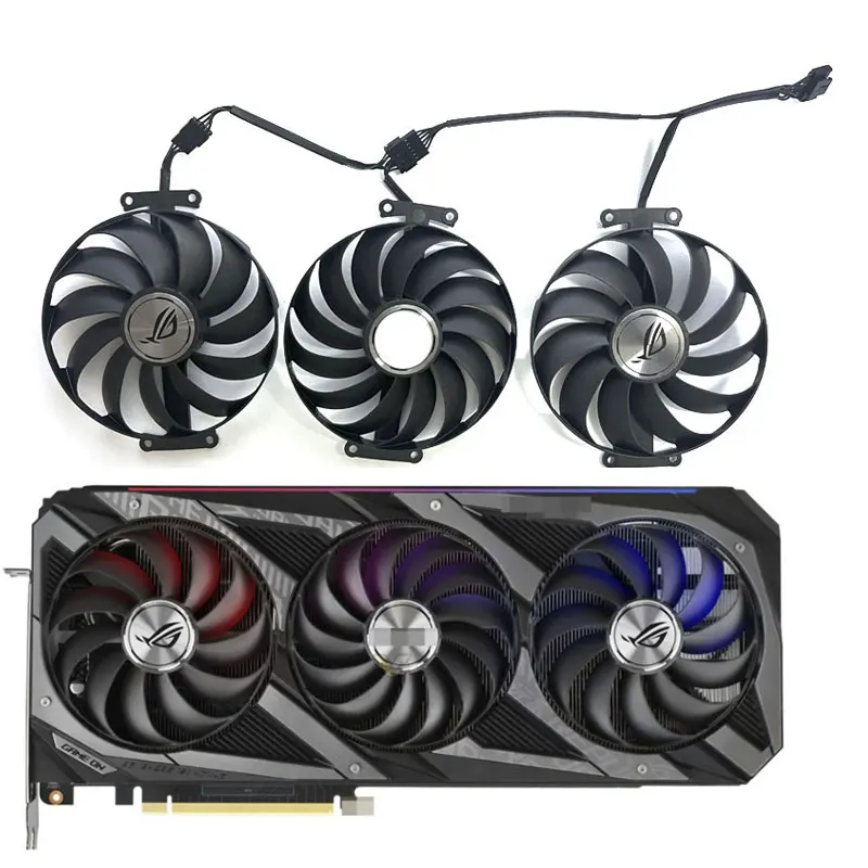 3 Ventole Muslimt129215Su Adatto Per Asus Geforce Rtx3060Ti 3070 3070Ti 3080 3080Ti 3090 Rog Strix Oc Sostituzione Della Scheda Grafica