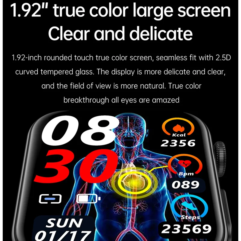 E500 Blood Glucose Smart Watch Men Ecg Monitor Pressione Sanguigna Temperatura Corporea Smartwatch Ip68 Impermeabile Fitness Tracker