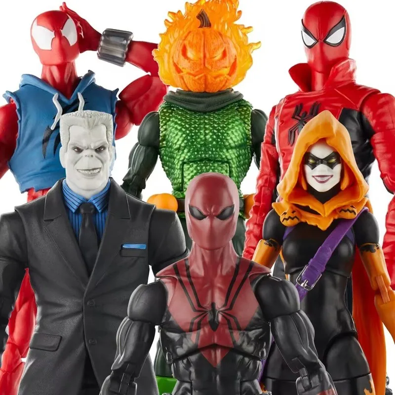 Marvel Legends Hanging Card Scarlet Spider-Man Ray Halloween Tombstone Jack Pumpkin Head Bambola Da 6 Pollici
