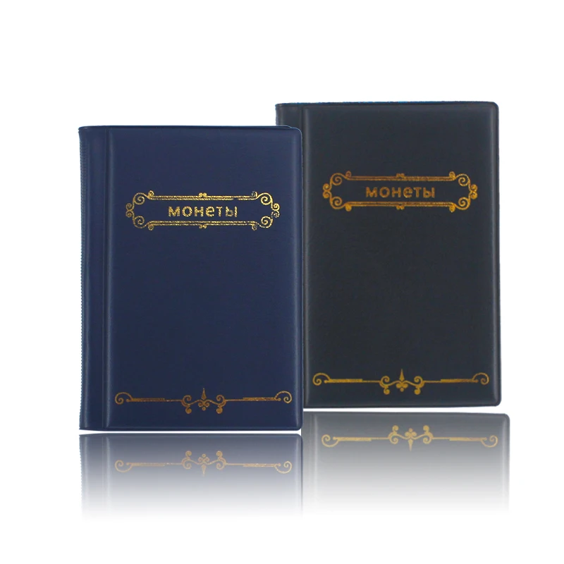 Pagine 120 Unità Album Di Protezione Monete Mini Russian Coin Pocket Coin Collection Book Nero Blu 2 Colori