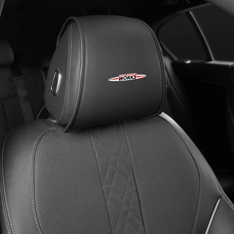 Car Headrest Storage Styling Seat Neck Pillow Cover Protettiva Per Mini Works Cooper F55 F56 R60 R59 R58 R57 R56 R55 R53 R52 Jcw