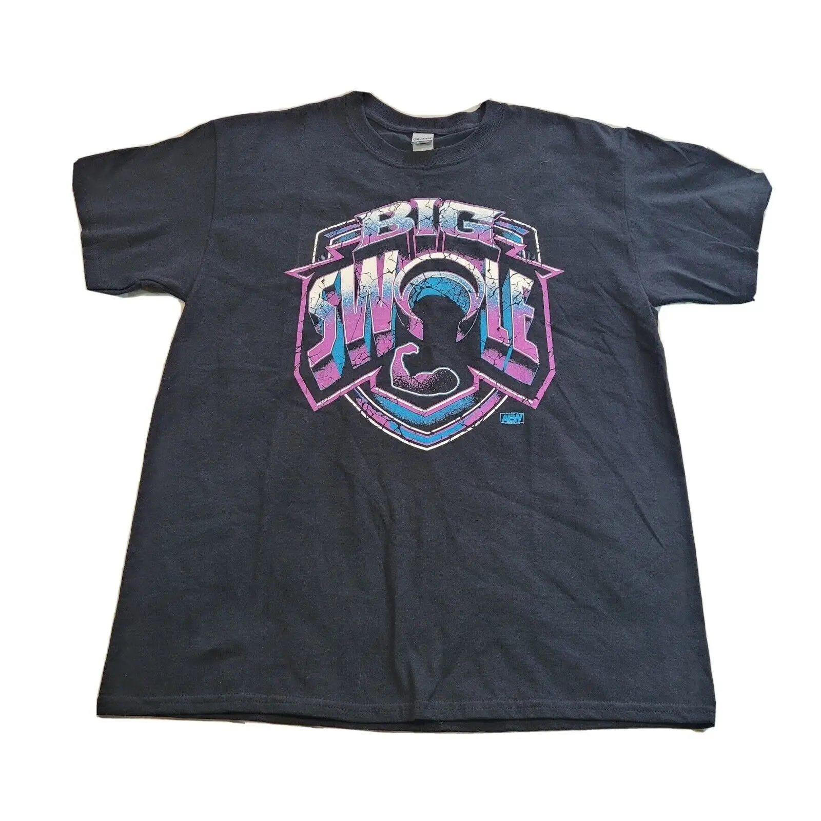 Maglietta Da Wrestling All Elite Taglia Uomo Large Big Swole Rare Aew Logo Nero Maniche Lunghe O Corte