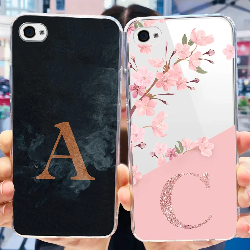 Per Iphone 4 Custodia Per Iphone 4S Cover Cute Fog Lettere Iniziali Custodie Morbide In Silicone Tpu Antiurto Per Iphone 4 4S Iphone4 Bumper