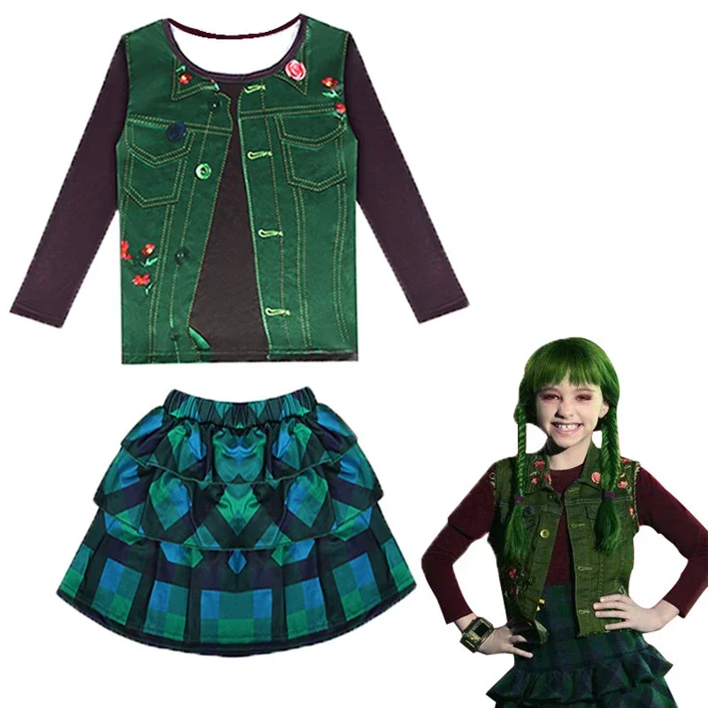 Neonate Zombies 2 Lacey Zoey Cosplay Dress Performance Suit Carnival Halloween Costume Party Clothing Sets For Kids