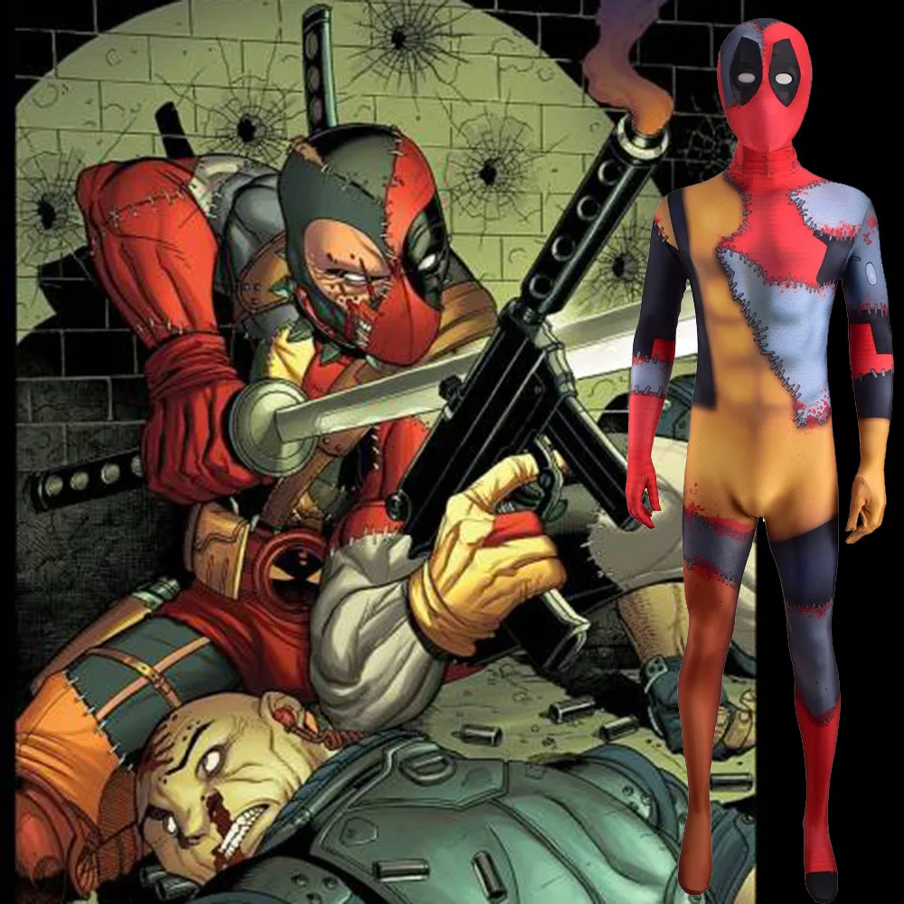 Evil Deadpool Invention Costume Cosplay Superhero Zentai Body Deadpool Costume Cosplay Spandex Costume Di Halloween