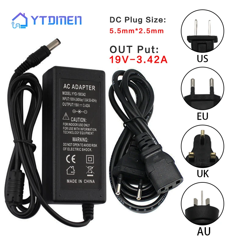 Alimentatore 19V 3.42A Caricabatterie Adattatore Ca 5.5*2.5Mm Per Jbl Xtreme Xtreme 2 Jbl Boombox Altoparlante Wireless Portatile Eu Us Uk Au