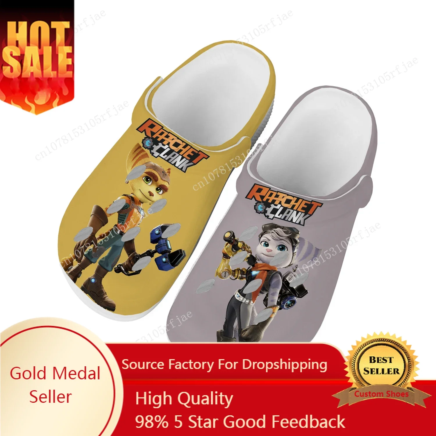 Ratchet & Clank Rift Apart Home Zoccoli Hot Cartoon Game Mens Womens Custom Built Water Shoes Garden Beach Hole Pantofole Sandali