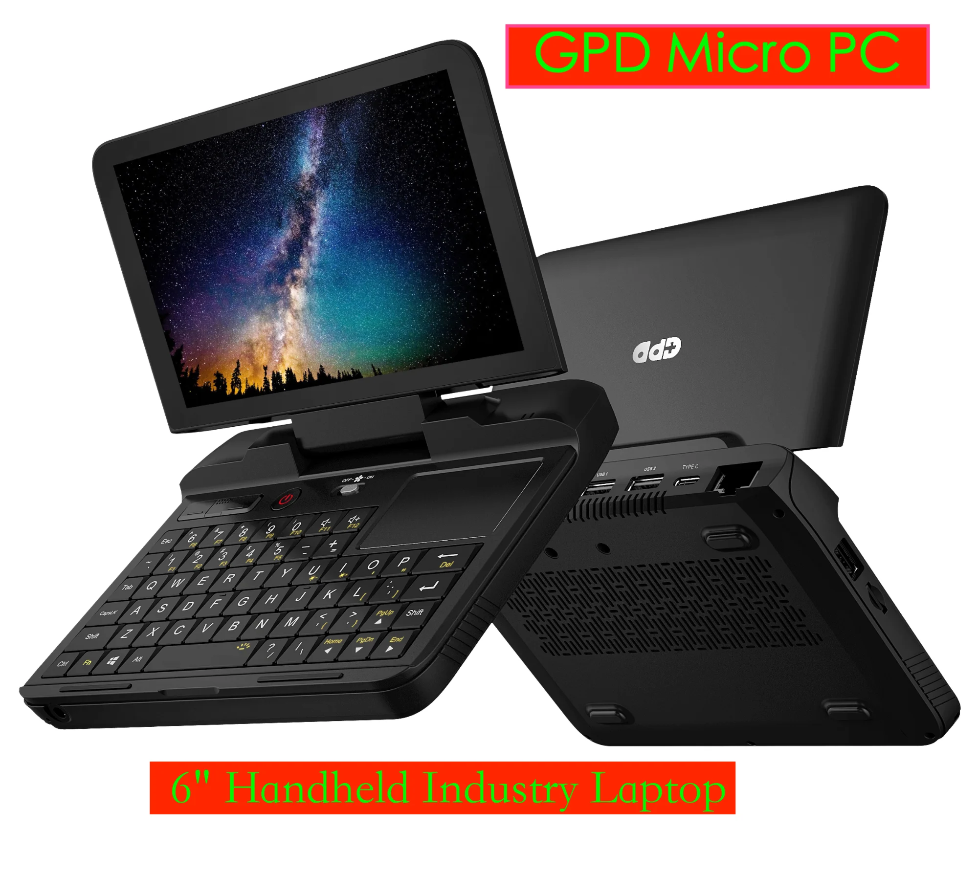 Gpd Micro Pc 6 "Palmare Industria Laptop Mini Pc Win 10 Pro, Mini Pc Portatile Tascabile Notebook,8Gb 256G Rom