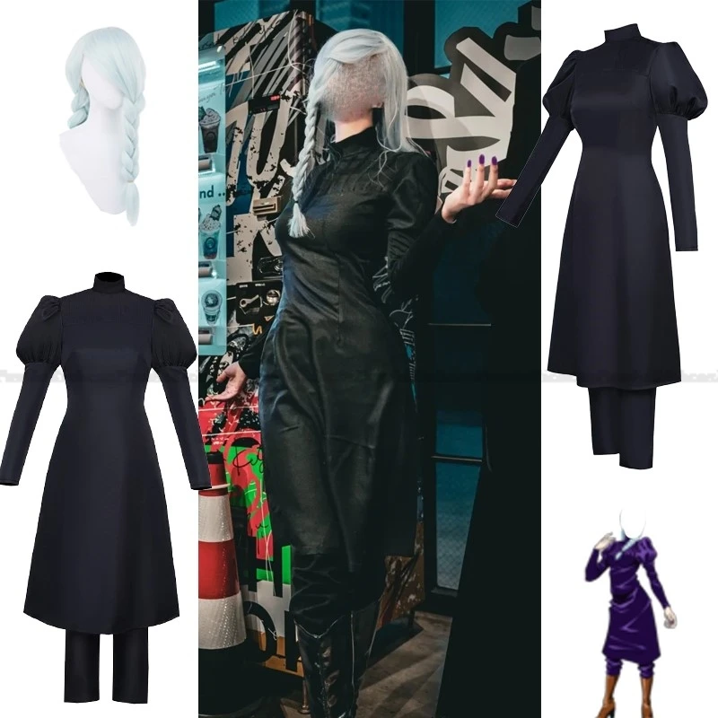 Anime Cosplay Mei Mei Cosplay Costume Nero Uniforme Vestito Mei Mei Parrucca Donne Halloween Party Vestiti Cosplay