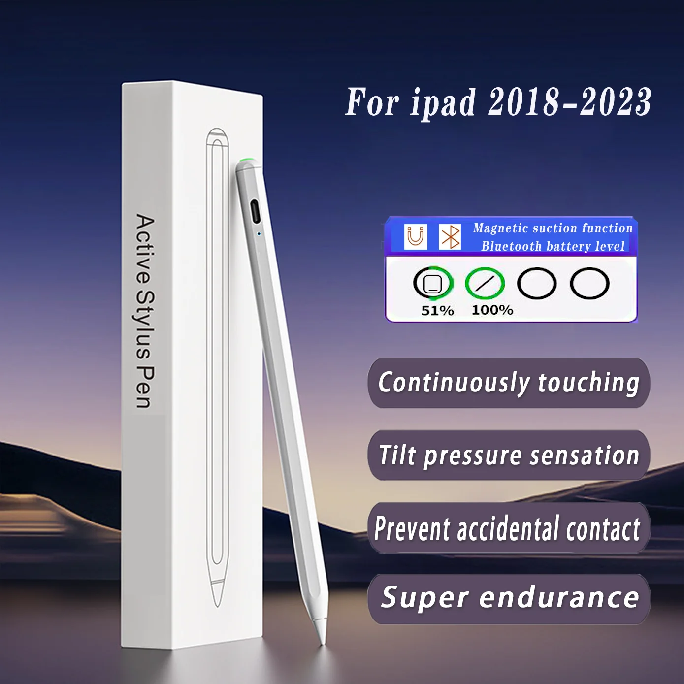 Per Ipad Pencil Con Bluetooth Palm Rejection Tilt Per Apple Pencil 2 2018-2023 Penna Stilo Ipad Pro 11 12.9 Air 4/5 7/8/9/10Th