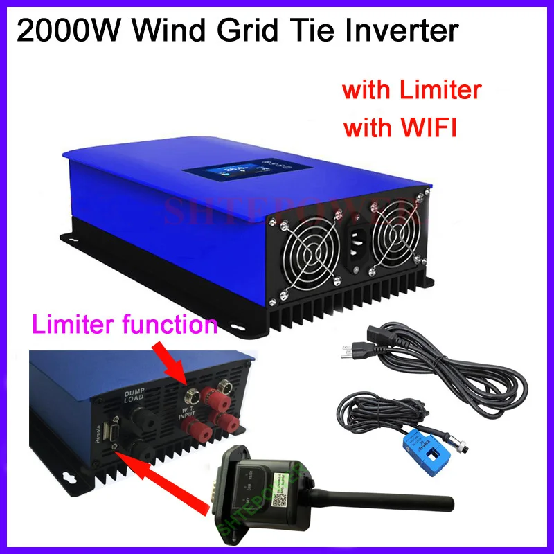 2Kw Legame Di Griglia Inverter Ac A 220V Ac 48V 2000W Vento Del Legame Di Griglia Inverter Con Display Lcd Inverter Con Limitatore Di E La Funzione Di