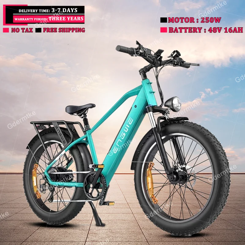 Bici Elettrica Engwe E26 250W Motore 48 V16Ah Batteria Sospensione Idraulica Ebike26 * 4.0 Fat Tire Bike Mountain Snow Bicicletta Elettrica
