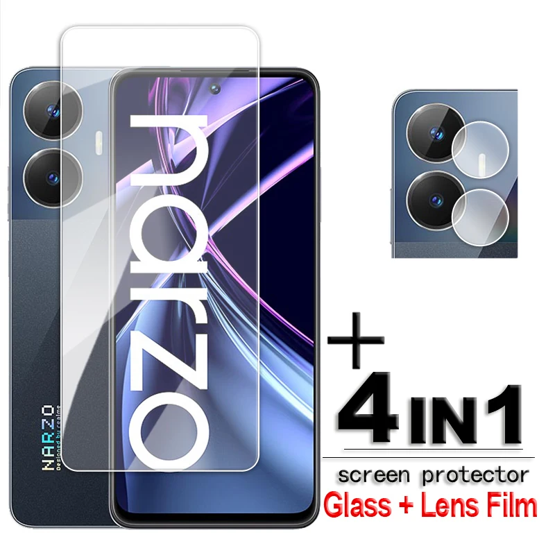 Per Realme Narzo N55 Glass Narzo N55 Vetro Temperato Pellicola Salvaschermo Hd Trasparente Da 6.72 Pollici Per Pellicola Per Lenti Realme Narzo N55 4G