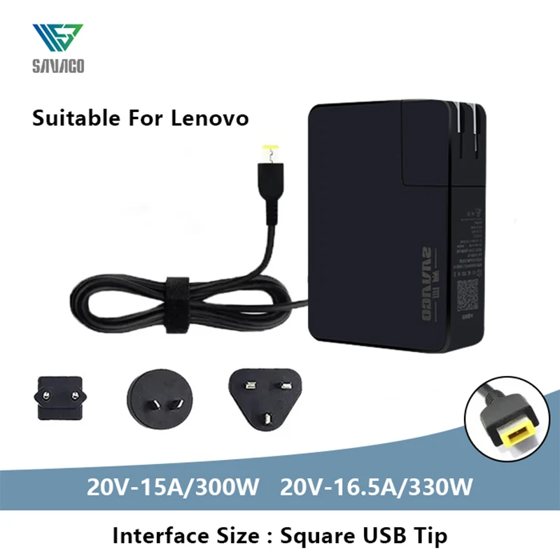 Savago 300W 20V 15A Gan Charger Adattatore Ca Per Lenovo Thinkpad Legion Pro 5/5I 330W Alimentatore Per Legion Pro 7 4090/9I