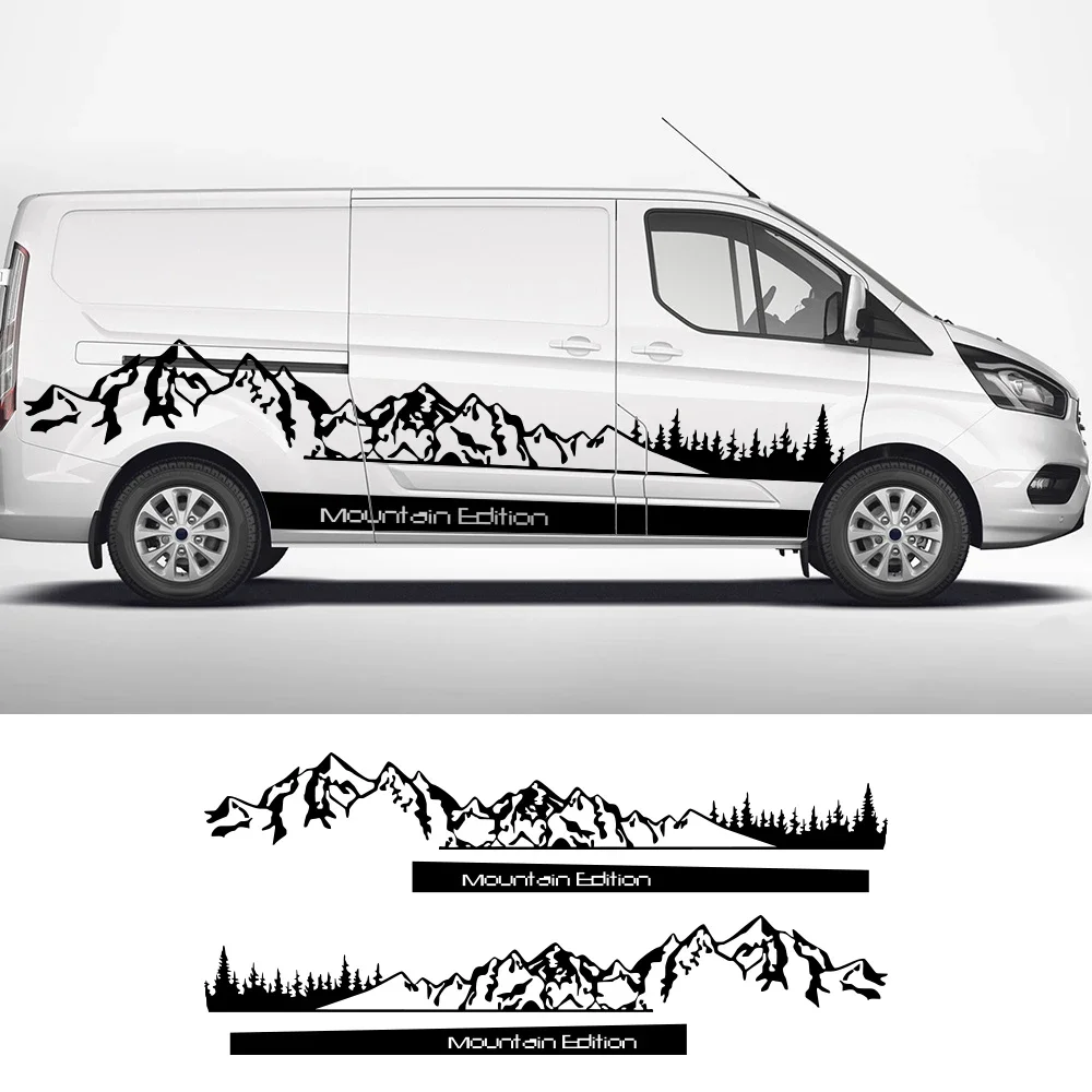 Adesivi Per Auto Per Ford Transit Tourneo Custom Mk6 Mk7 Mk8 Tuning Accessori Camper Van Door Decor Mountain Graphics Decalcomanie In Vinile