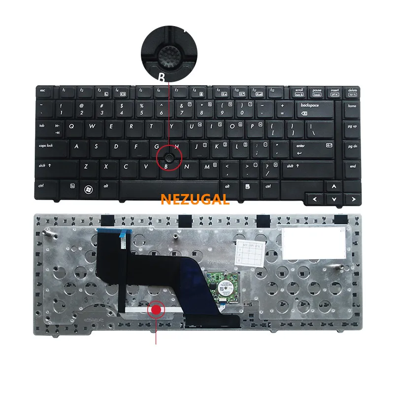 Tastiera Inglese Per Hp Elitebook 8440P 8440W 8440 Us Tastiera Per Laptop Nera Con Stick