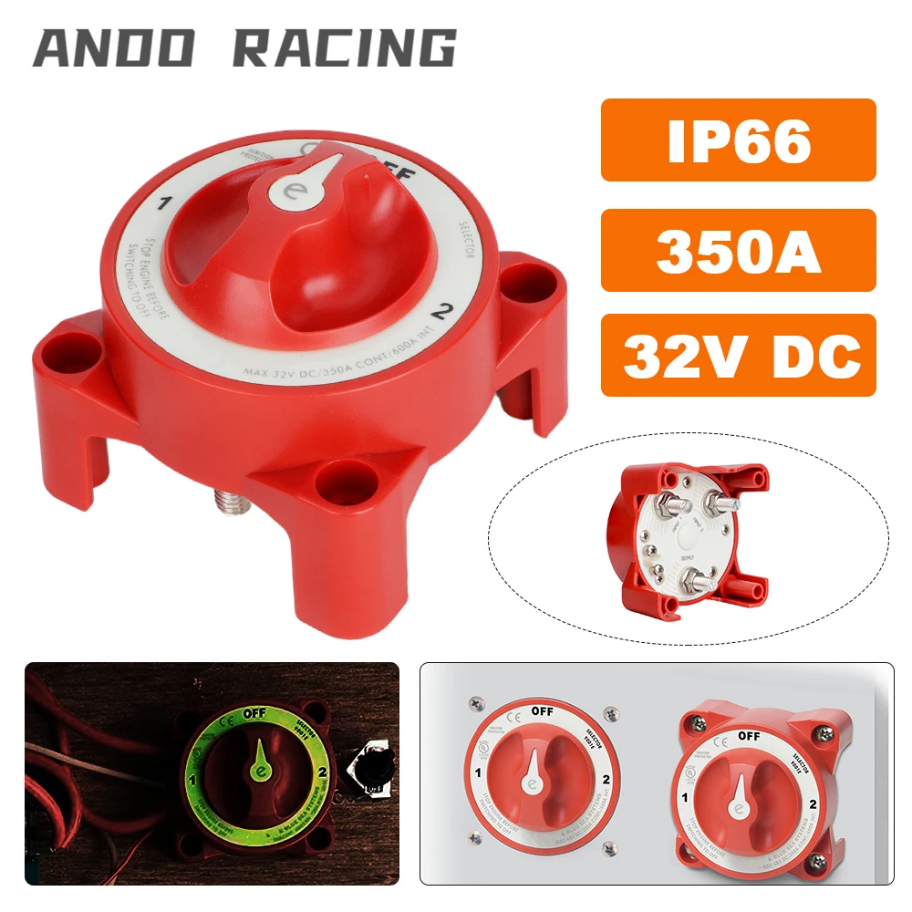 Isolator Disconnect Rotary Boat Switch 350A 32V E-Series 3 Position Battery Disconnect Switch With Afd For Car Camping Truck Rv