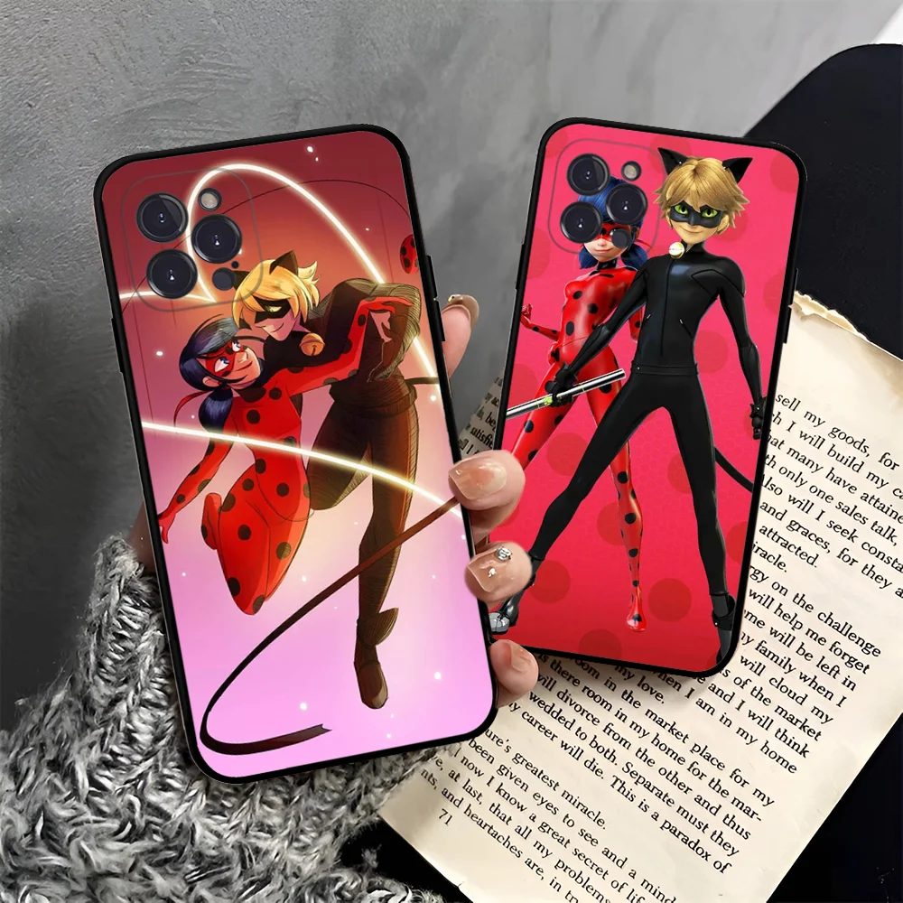 M-Miraculous Tales Of Ladybug & Cat Noir Custodia Per Telefono Per Iphone 15 14 13 12 Mini 11 Pro Xs Max X Xr Se 6 7 8 Plus Silicone Morbido C
