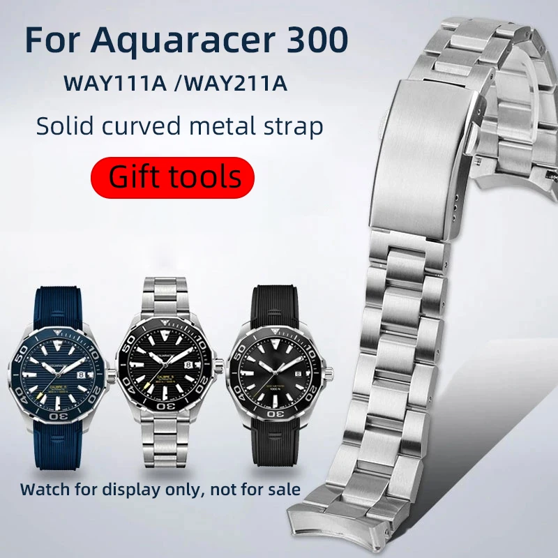 Per Tag Heuer Cinturino In Acciaio Inossidabile Bracciale Aquaracer 300 Way111A Way211A Cinturino In Metallo Ad Arco In Acciaio Fine Per Uomo 41Mm 43M