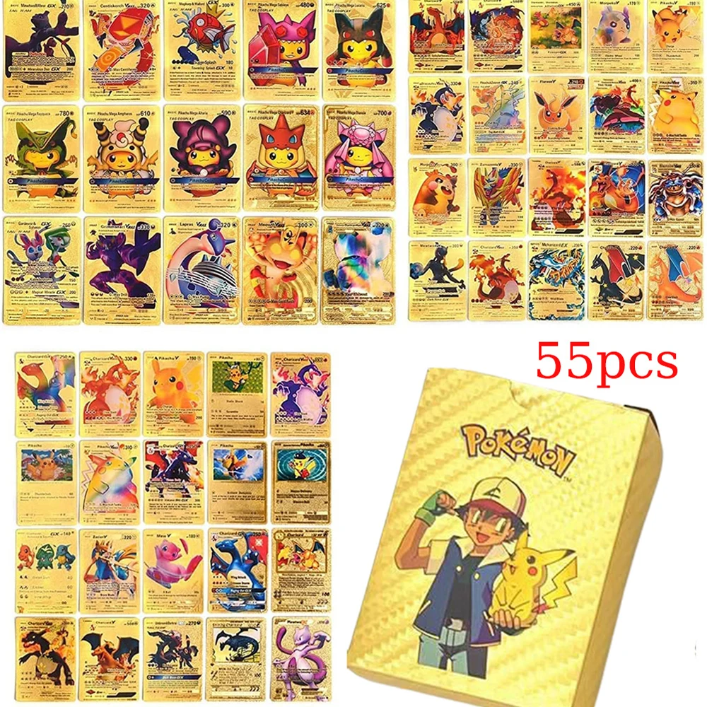 Carte Pokemon Tedesche Nastro D'Oro Nero Karten Deutsch Vmax Gx Energy Charizar Pikachu Rare Collection Battle Trainer Card Gift