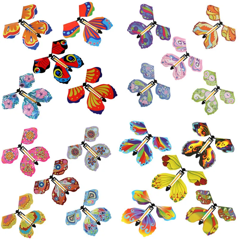 Magic Flying Butterfly Fairy Flying Toys Wind Up Butterfly Toys Decorazione Per Segnalibro Biglietto Di Auguri Surpris Gift Party Favor