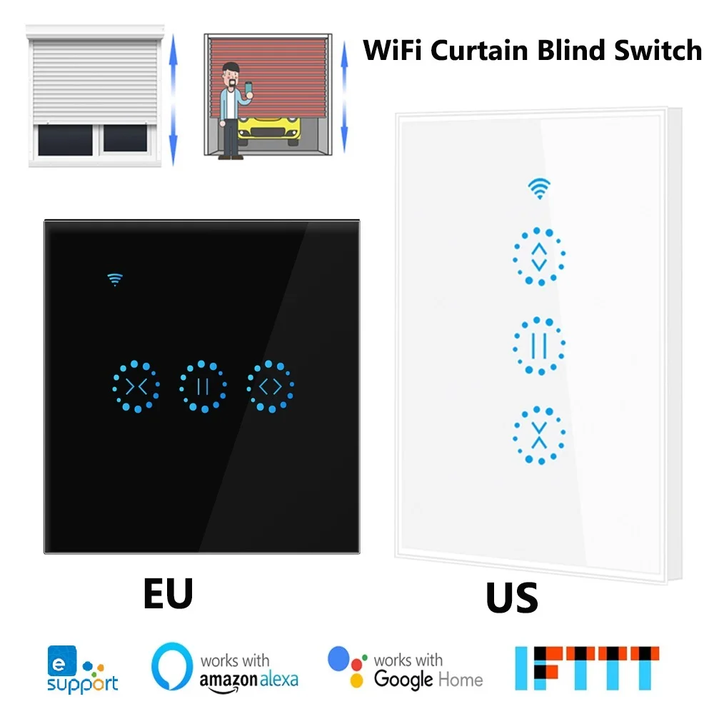 Smart Home Wifi Electric Touch Blinds Interruttore Per Tende Ewelink App Controllo Vocale Di Alexa Echo Per Motore Per Tende Con Limite Meccanico
