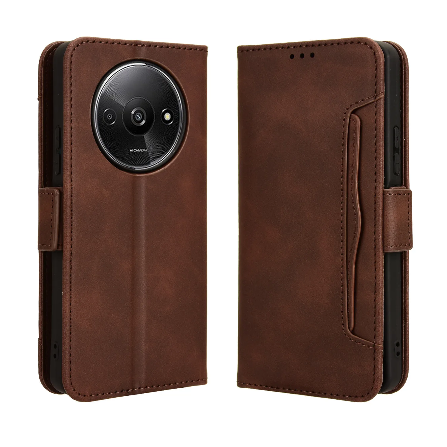 Redmi A3 6.71 Pollici Retro Leather Flip Case Card Holder Portafoglio Rimovibile Book Magnet Full Cover Per Xiaomi Redmi A3 Phone Bags