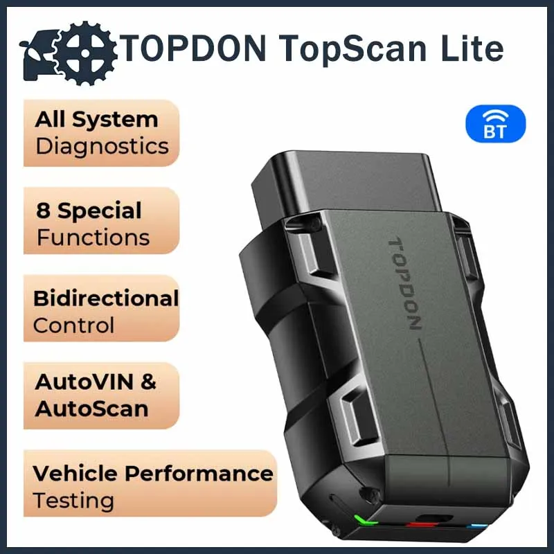 100% Originale Topdon Topscan Lite Scanner Strumento Diagnostico Intelligente Guida Di Riparazione Dtc Bluetooth Obd2 Lettore Di Codici Sistema Comple