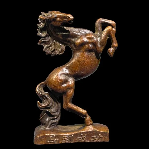 Bronzo Massiccio Zodiac Horse Galoppo Wild Horse Galloping Immediatamente Efficace Antico Tavolo Da Tè Ornamenti Per Soggiorno