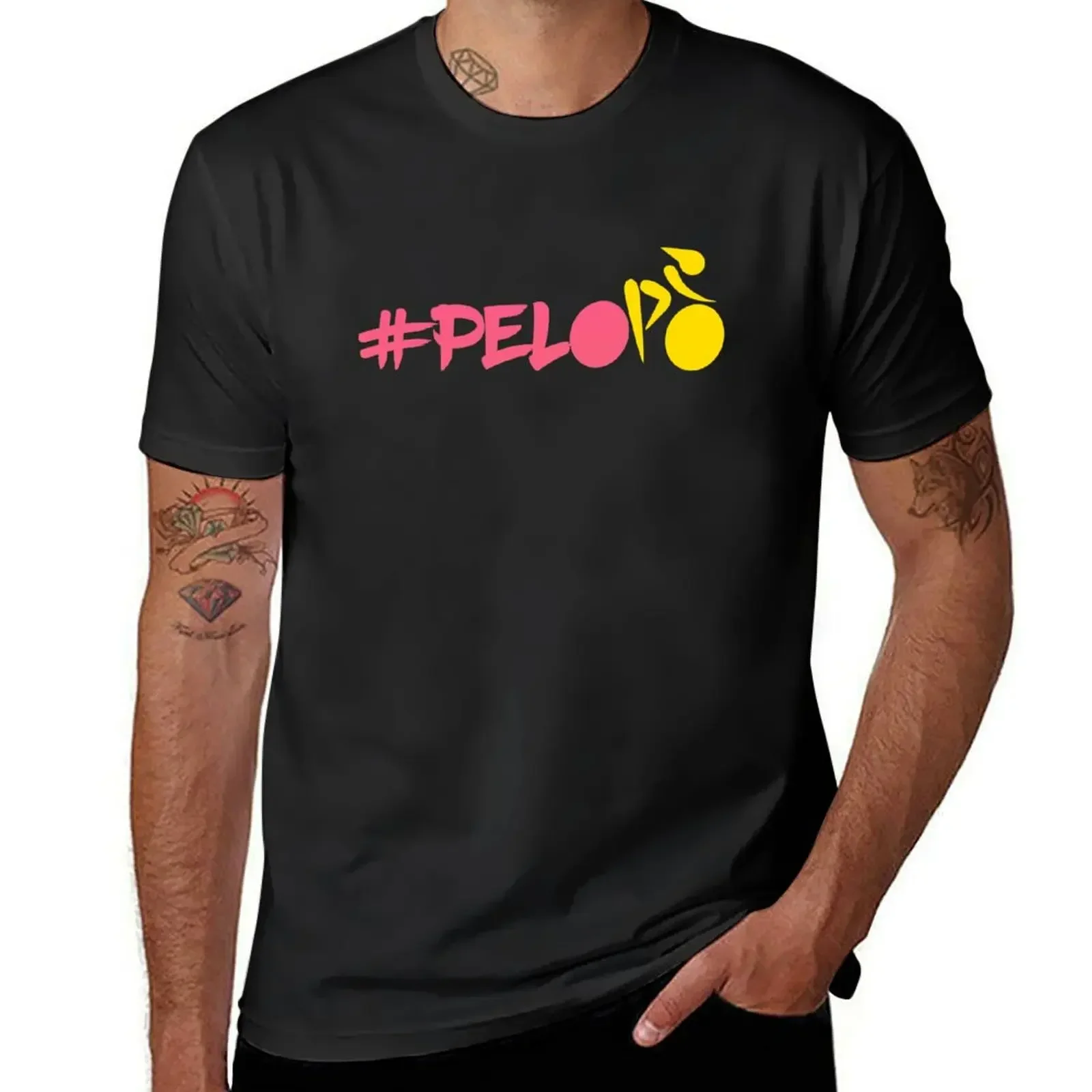 T-Shirt Con Decalcomania Peloton-Spin Cycle Magliette Carine Magliette Grafiche Da Uomo Di Moda Coreana Grandi E Alte