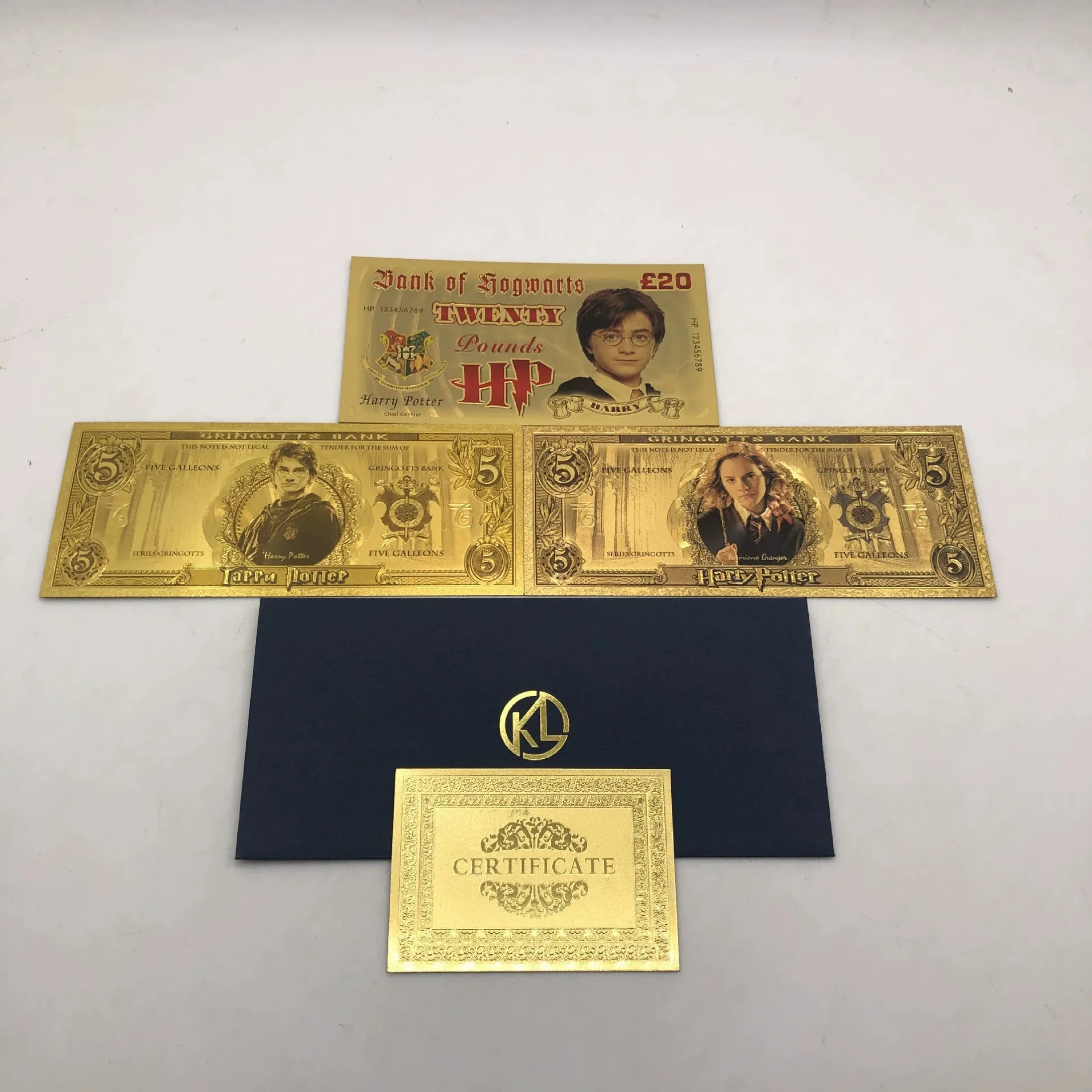 Anime Harries Gold Commemorative Note Potters Figure Hermione Ron Dumbledoreillustration Collezione Di Note Prodotti Di Animazione Giocattoli
