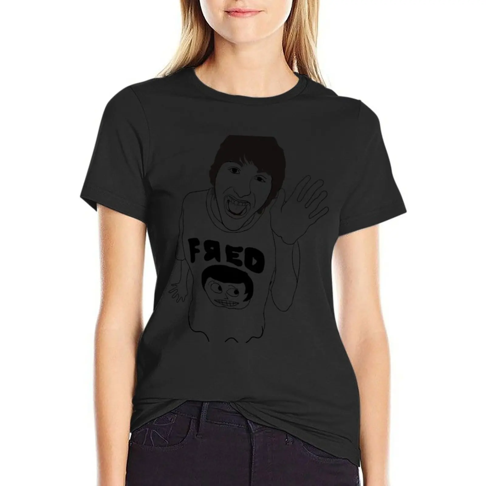 Lucas Cruikshank Line Art T-Shirt Cute Tops Kawaii Clothes New Edition T-Shirt Per Donna