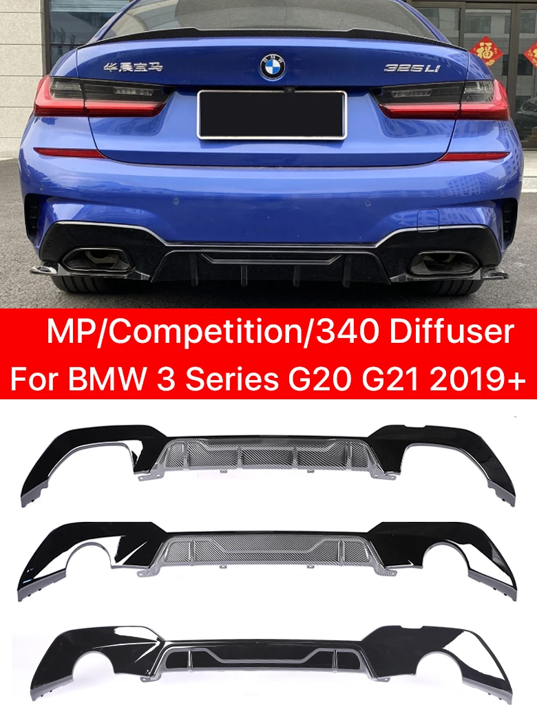 Per Bmw Serie 3 G20 G21 Diffusore Paraurti Posteriore M Tech M Sport Body Kit Mp Competition Diffusor M340I 325I 2019 2020 2021 2022