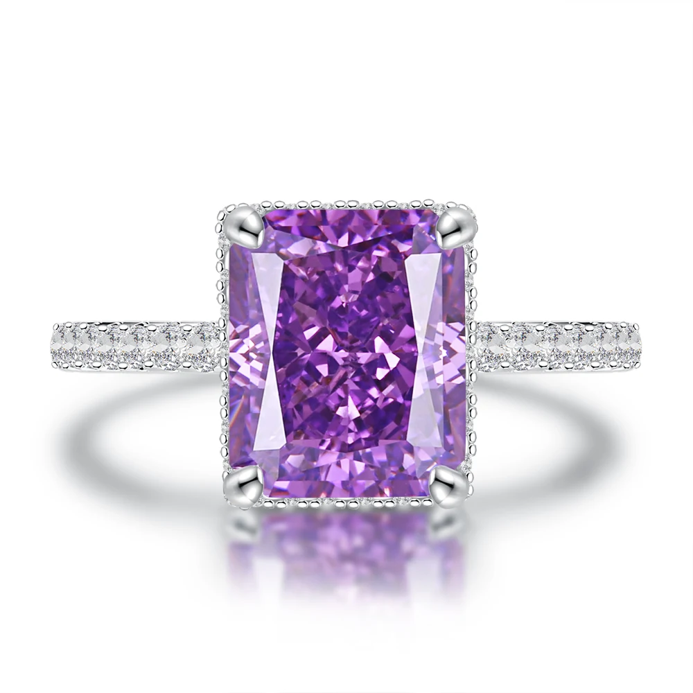 Acquista 925 Sterling Silver Creato Moissanite Padparadscha Gemstone Birthstone Anello Di Fidanzamento Di Nozze Fine Jewelry Wholesale