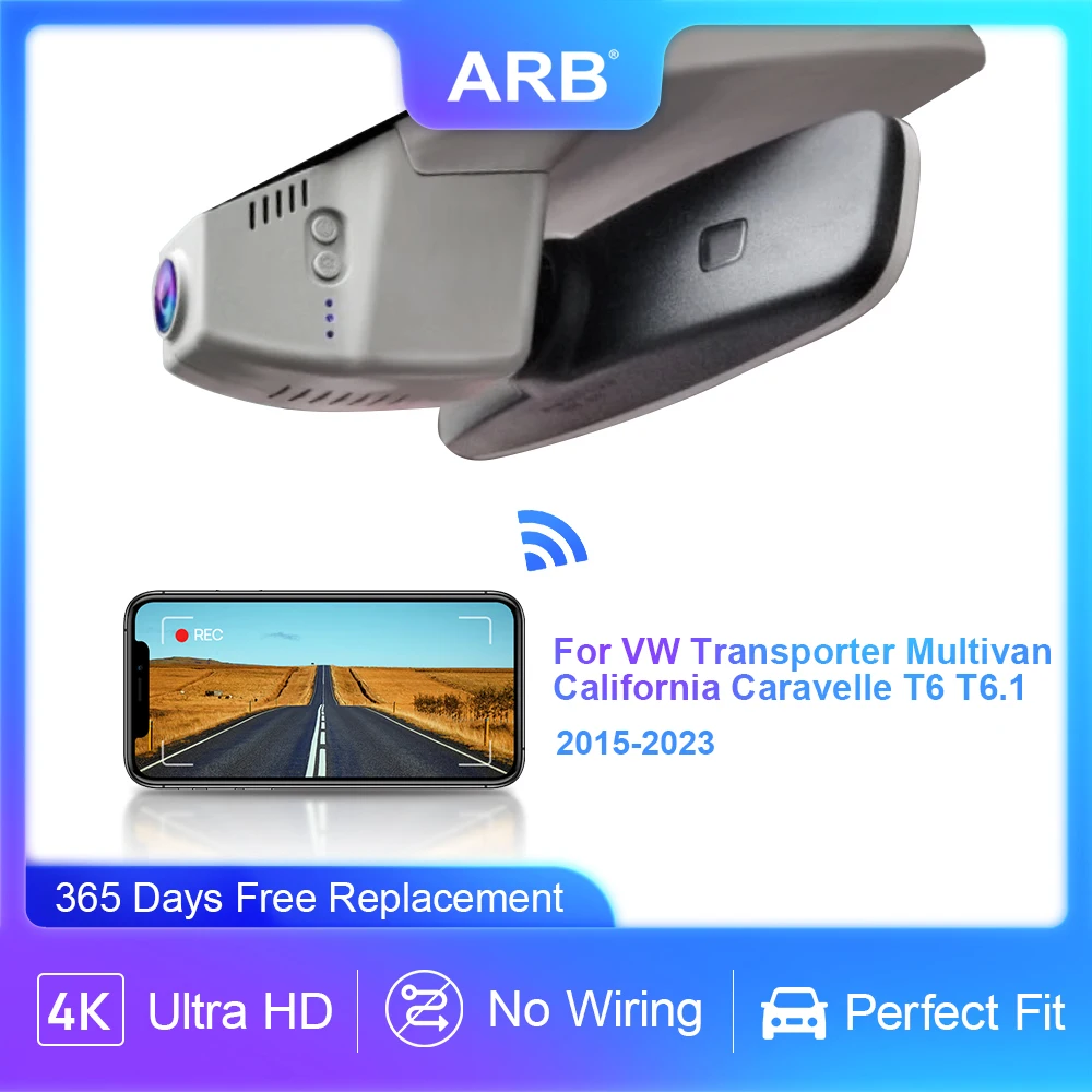 Telecamera Anteriore E Posteriore Per Auto Per Vw Transporter Multivan California Caravelle T6 T6.1, Arb 4K Dashcam Videoregistratore Per Vw T6
