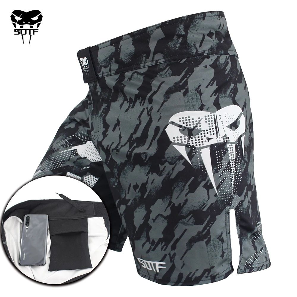 Sotf Mma Adulti Velenosi Del Serpente Degli Uomini Del Camuffamento Delle Donne Geometrica Pantaloncini Da Boxe Tiger Muay Thai Pantaloncini Mma Abbig