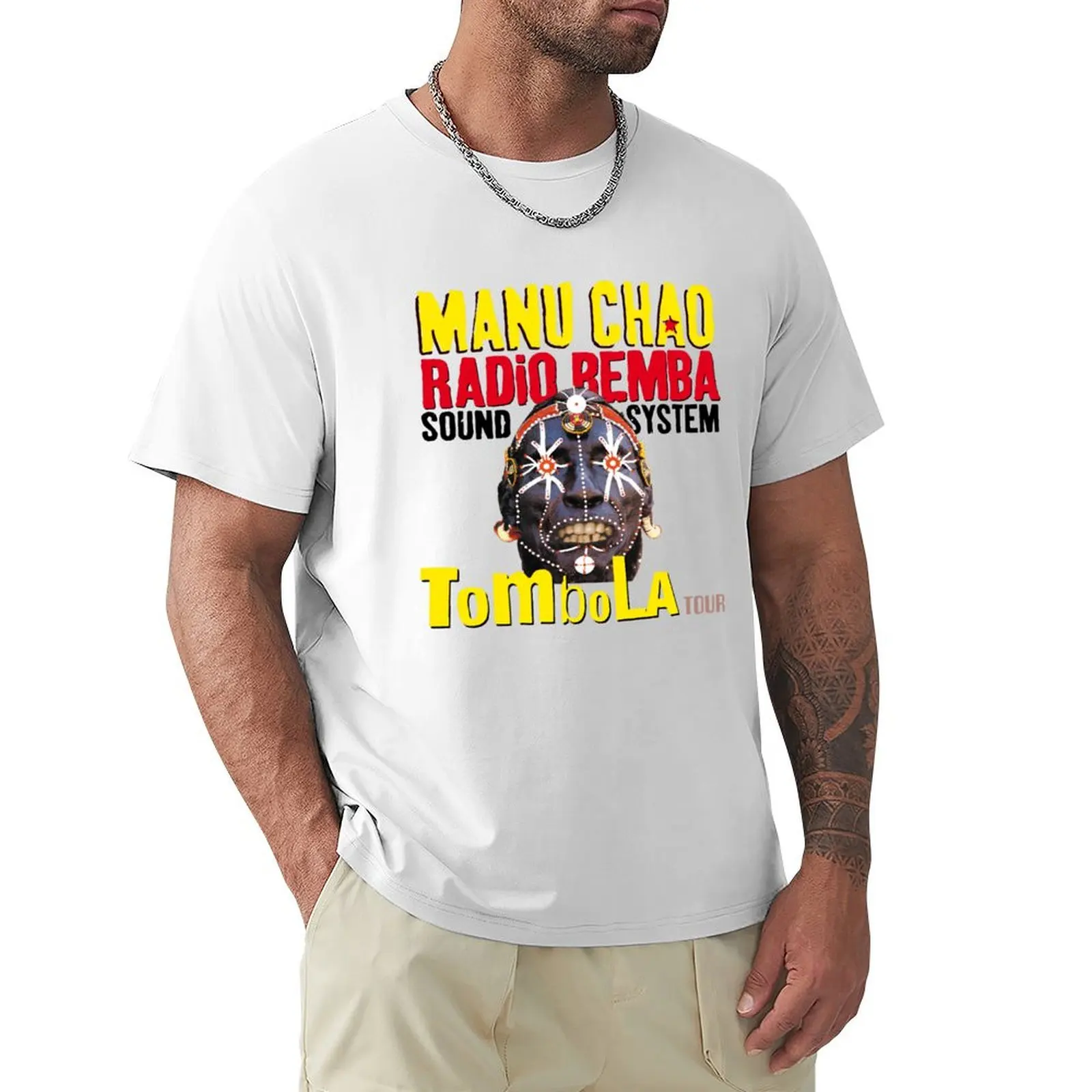 Tombola Tour Manu Chao Radio Bimba Sound System T-Shirt Abbigliamento Estetico Oversize Magliette Grandi E Alte Per Uomo