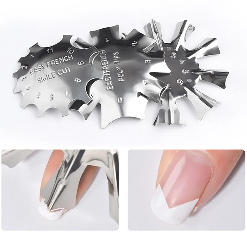 Manicure Modello Di Chiodo Francese Modello Di Arte Del Chiodo Di Bellezza In Acciaio Inossidabile, Strumenti Per Lo Styling Della Muffa Del Chiodo Di