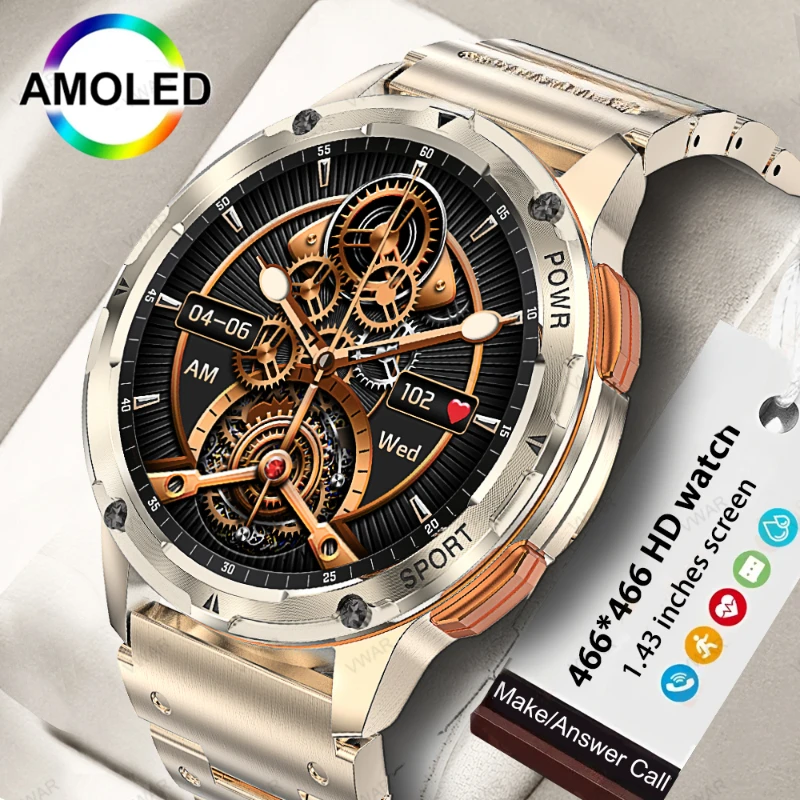 Ultra Smart Watch For Men Android Ios Tank T2 Amoled Ip68 Impermeabile Tactical Smart Watch Bluetooth Call Sports Fitness Tracker