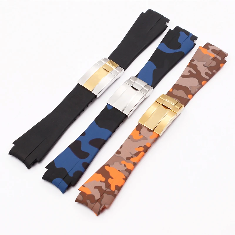 Accessori Per Orologi Cinturino In Gomma 20Mm Adatto Per Rolex Black And Green Water Ghost Cinturino Impermeabile Per Sport All'Aria Aperta Unisex