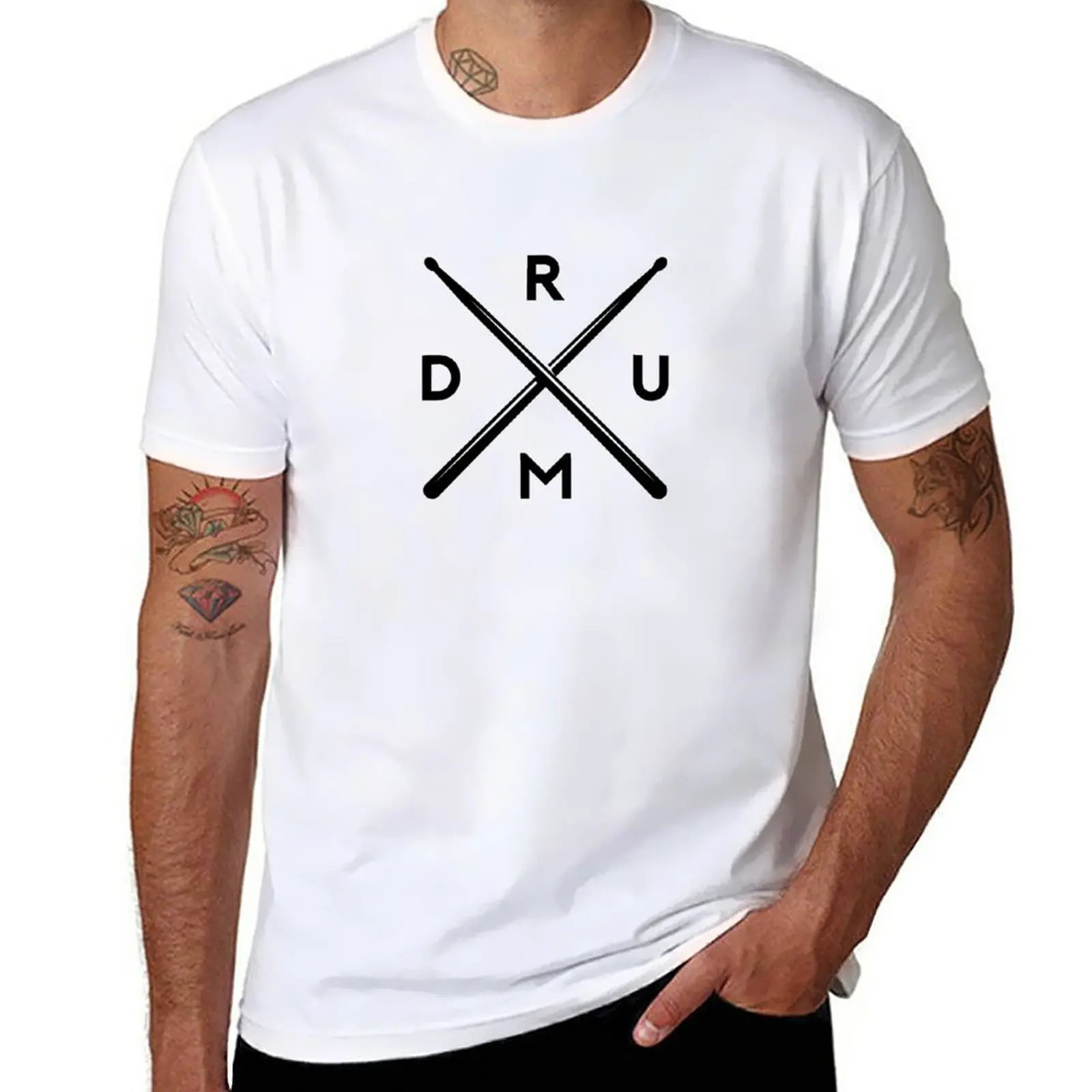New Drum Sticks T-Shirt Vestiti Estivi Top Magliette Vuote Camicetta Plain Black T-Shirt Uomo