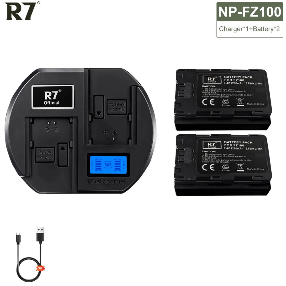 Batteria Per Fotocamera R7 Np-Fz100 Per Caricabatterie Lcd Sony Bc-Qz1 A9 A7R Iii A7 Iii Alpha A9 A6600 +