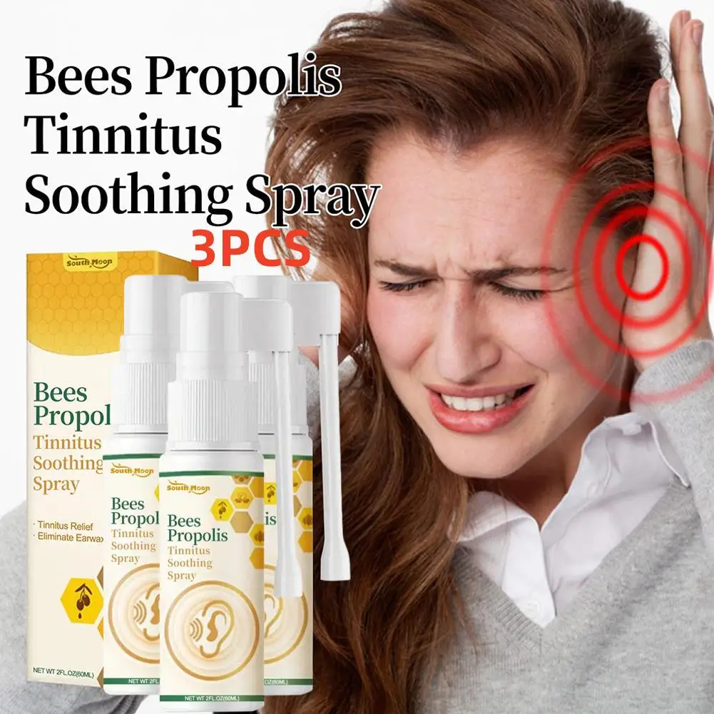 3 Pz Api Propoli Acufene Spray Lenitivo Addolcimento Cerume Spray Orecchio Disagio Cura Spray Pulizia Delicata Per Orecchie Cerume