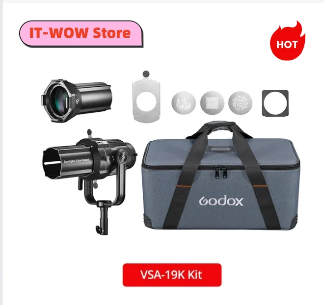 Godox Vsa-19K Vsa-26K Vsa-36K Attacco Per Faretto Condensatore Ottico Conico Snoot Con Supporto Bokens Per Luce Led Vl300 Sl150Ii