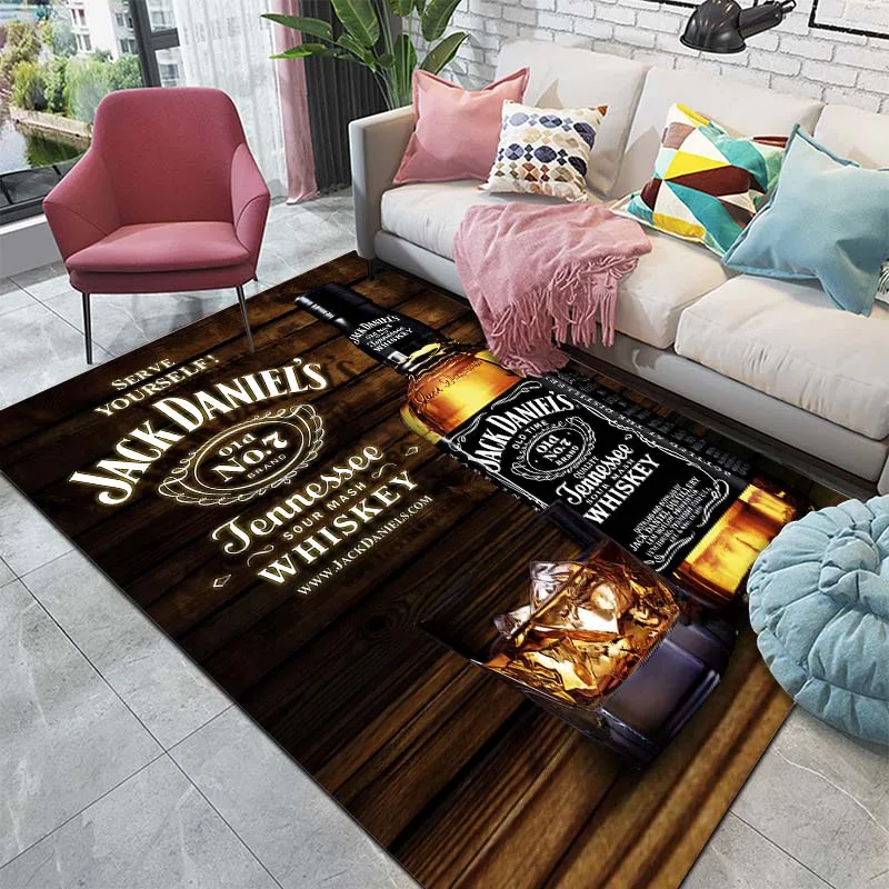 15 Misure Jack D-Daniels Pattern Tappeto Tappeto Per Soggiorno Tappetino Da Bagno Tappeto Per Camera Da Letto Bar Club Home Decor Area Tappeto Tappeti