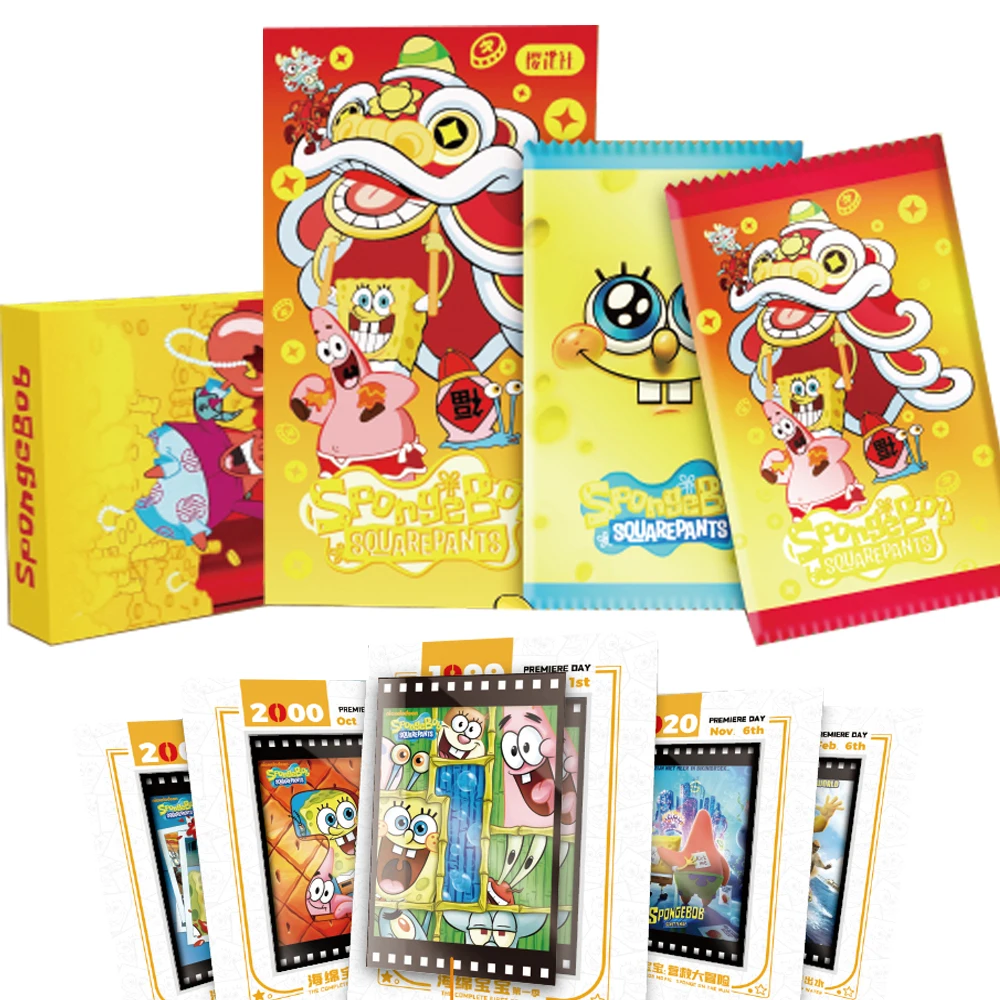 Anime Spongebob Squarepants Collection Cards Ronghua Fugui Dragon Series Patrick Star Cards Hobby Game Toys For Children Gifts