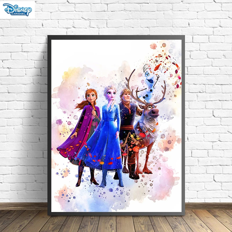 Pittura Su Tela Frozen 2 Disney Anna Elsa Poster E Stampe Wall Art Disney Princess Nursery For Kids Room Decor
