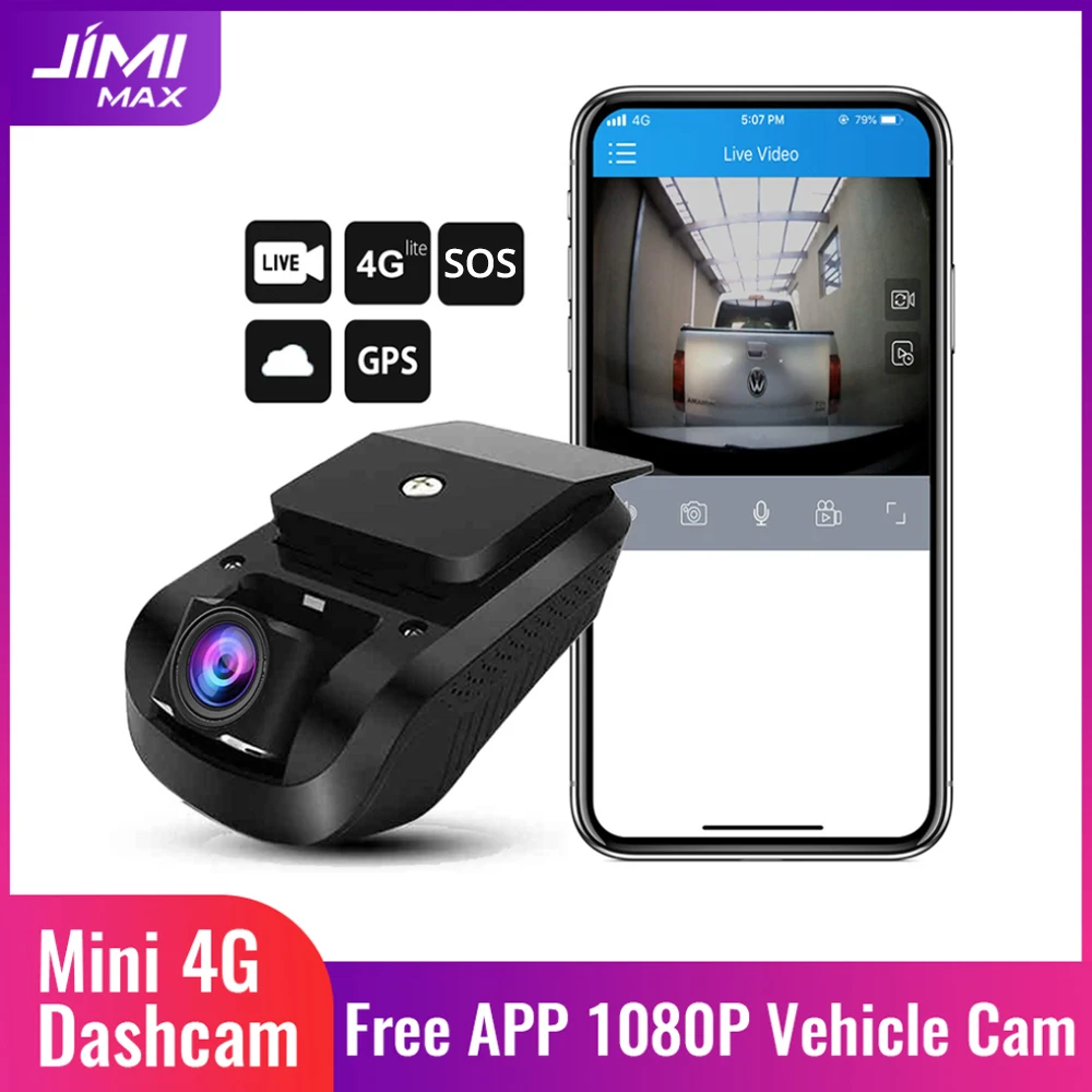 Jimimax Jc120 Mini Dashcam 4G Live Stream Video Car Dvr 1080P Wifi Tracking Dashboard Camera Sos App Gratuita Telecomando Recorde