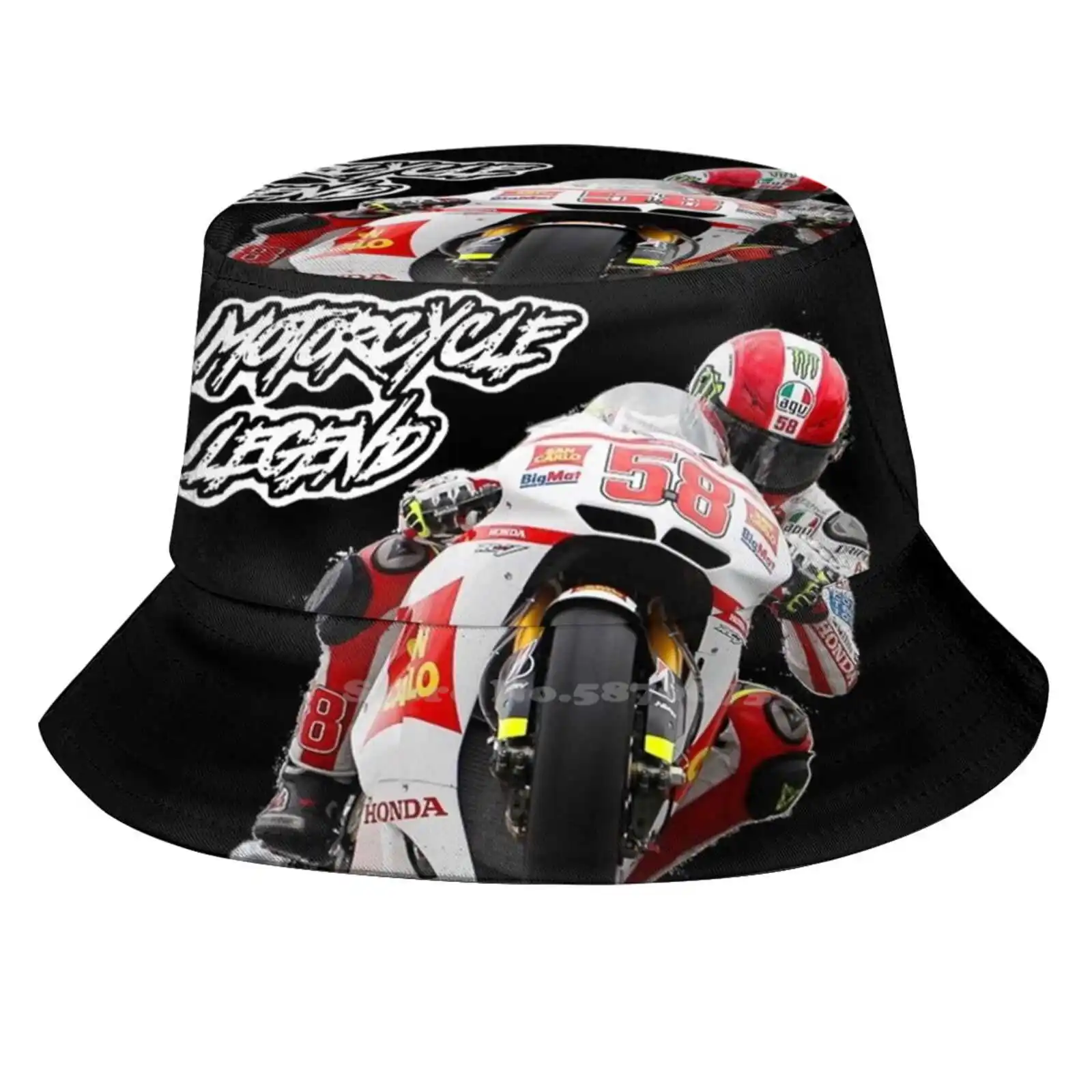 Super Sic' Marco Simoncelli Wheelie Monster Cappelli Da Pescatore Unisex Cappelli Da Pescatore Marco Simoncelli Supersic Moto Legends Ron